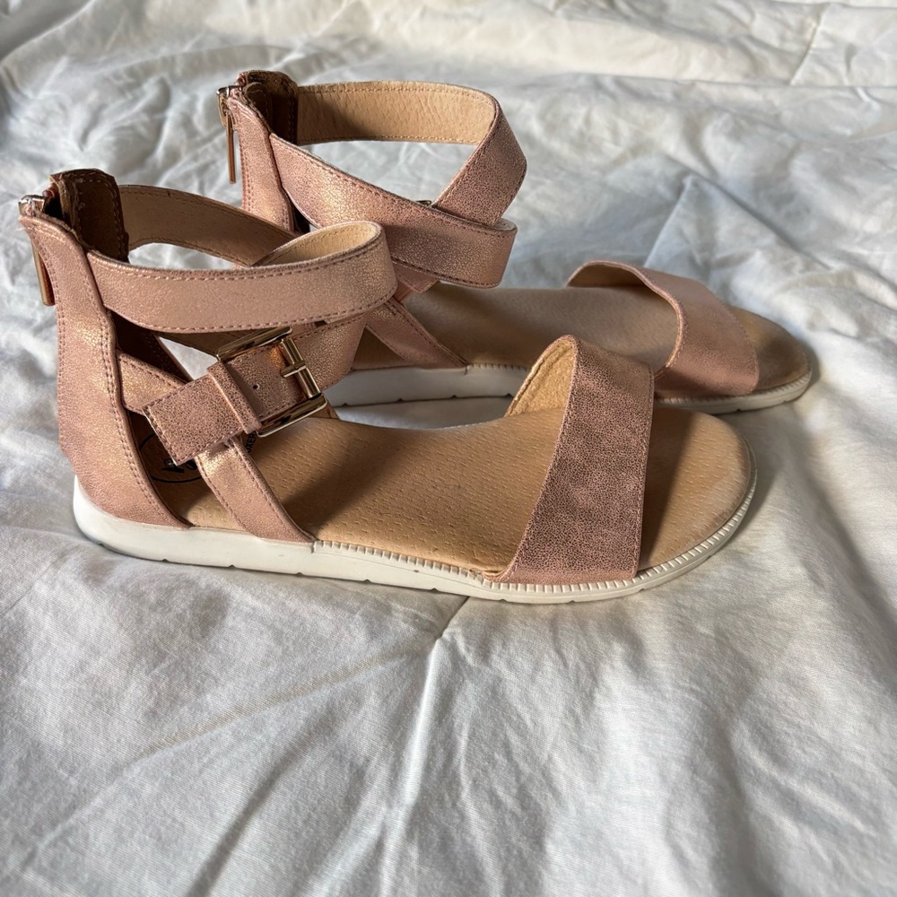 Rose Gold Strappy Girl’s Sandals